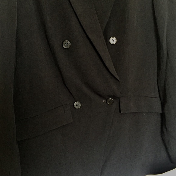 J. Crew 365 Double Breasted Jacket Blazer Black 6 Japanese Weave All Season - Picture 8 of 8